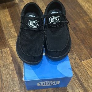 Hey Dude Black Wally Youth Funk Mono Sneakers